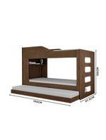 Treliche Beliche Com Cama Auxiliar 2 Em 1 Com Prateleira Amendoa