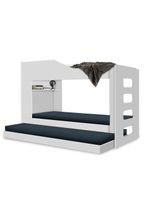 Treliche Beliche Com Cama Auxiliar 2 Em 1 Com Prateleira Branco