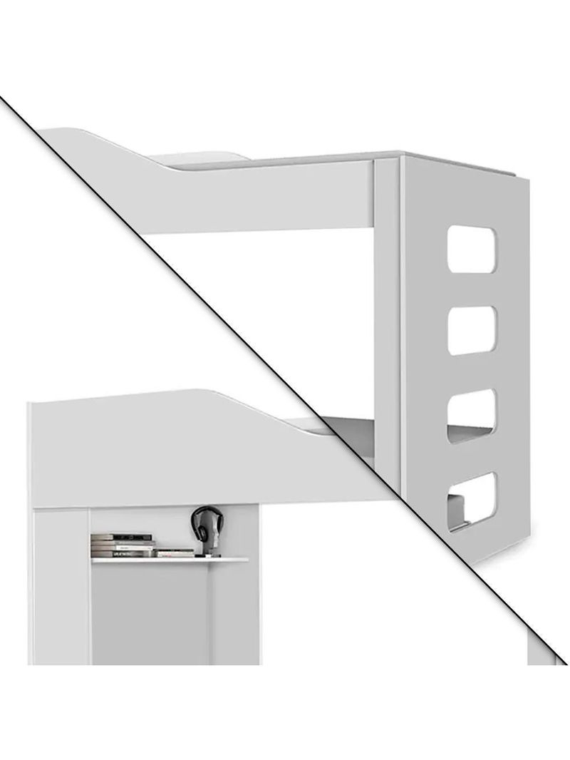 Treliche Beliche Com Cama Auxiliar 2 Em 1 Com Prateleira Branco