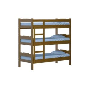 Treliche Madeira Reforçada Com Escada E Grade Proteção Imbuia Repleta