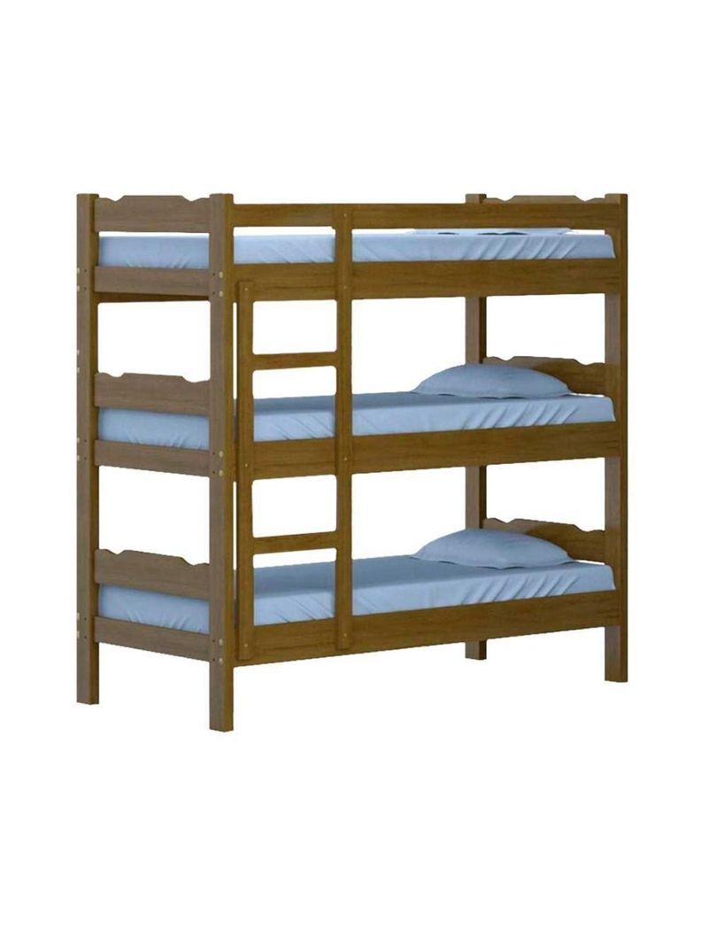 Treliche Madeira Reforçada Com Escada E Grade Proteção Imbuia Repleta