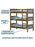 Treliche Madeira Reforçada Com Escada E Grade Proteção Imbuia Repleta