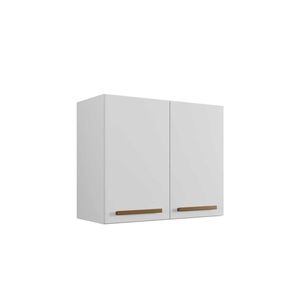 Armário Aéreo 2 Portas Cristal Branco Cozinha E Lavanderia Branco