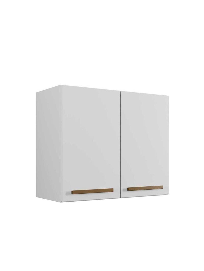 Armário Aéreo 2 Portas Cristal Branco Cozinha E Lavanderia Branco