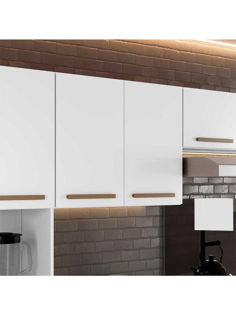 Armário Aéreo 2 Portas Cristal Branco Cozinha E Lavanderia Branco