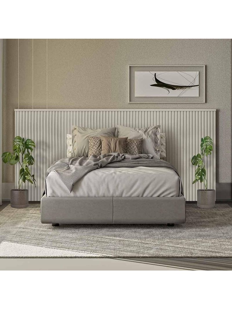 Cabeceira Para Cama De Casal E Queen Ripada 241cm Laranjeira Off White