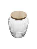 Porta mantimento de vidro com tampa de pinus 1,9l