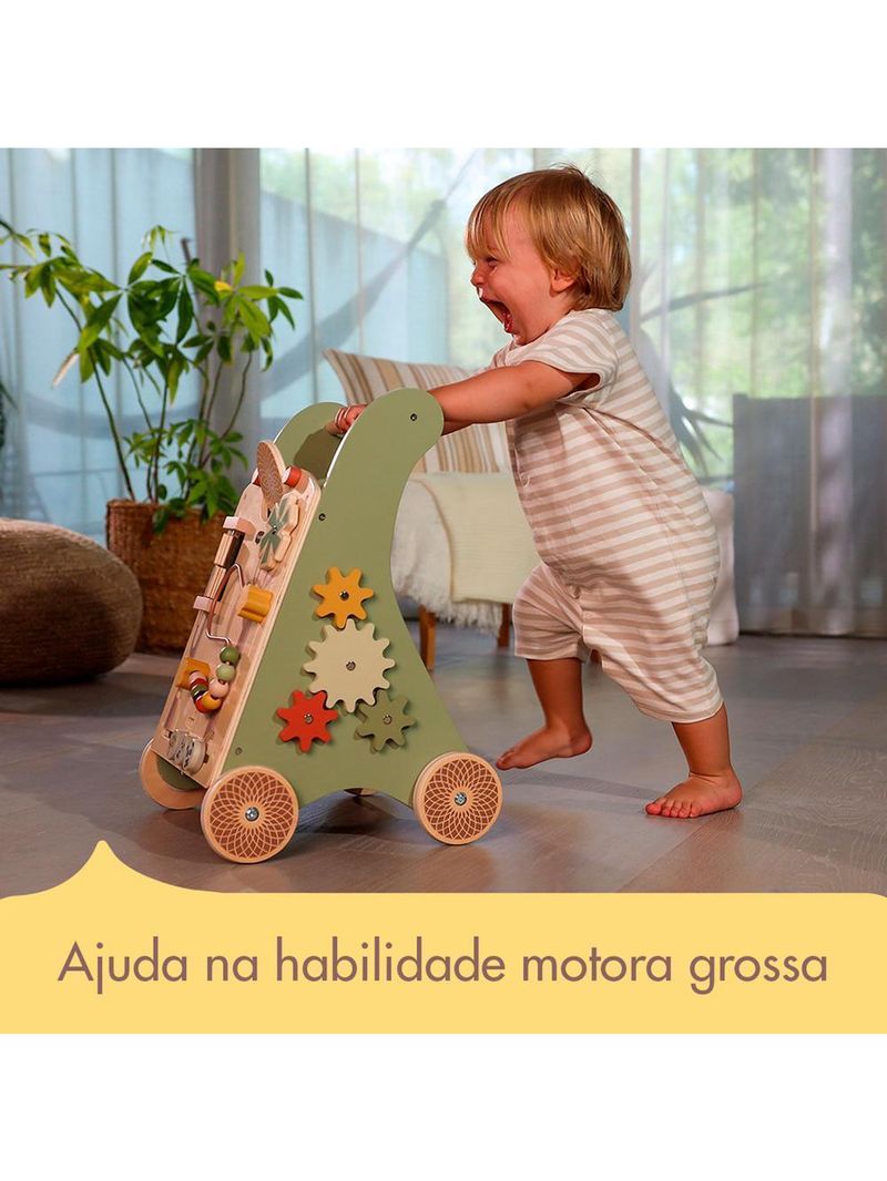Andador multifuncional de madeira boho chic - tiny love
