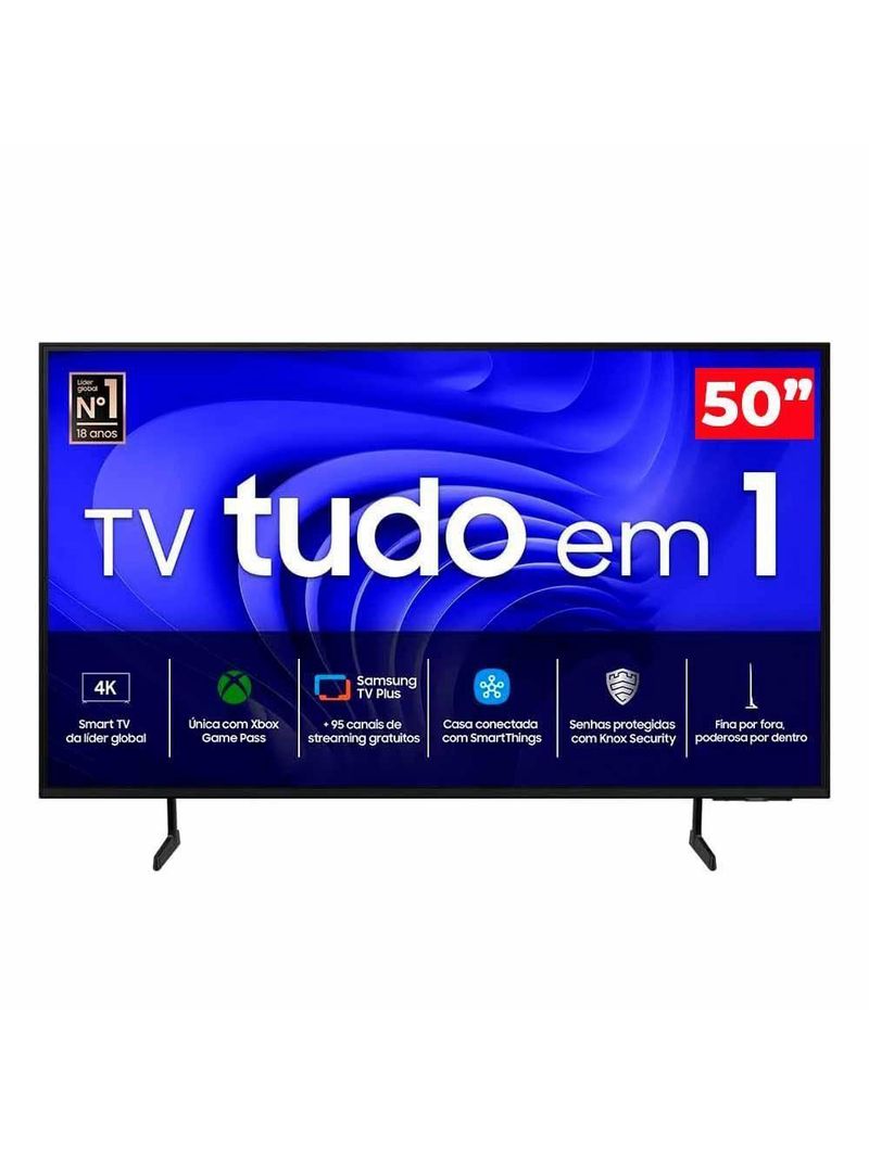 Smart TV Samsung 50” UHD 4K 50DU7700 com Xbox Game Pass, IA Energy Mode e Alexa Built-in