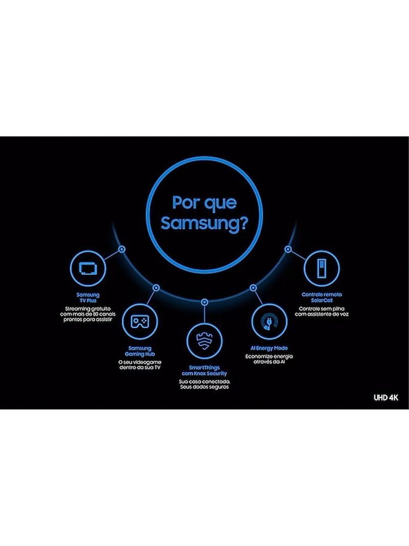 Smart TV Samsung 50” UHD 4K 50DU7700 com Xbox Game Pass, IA Energy Mode e Alexa Built-in