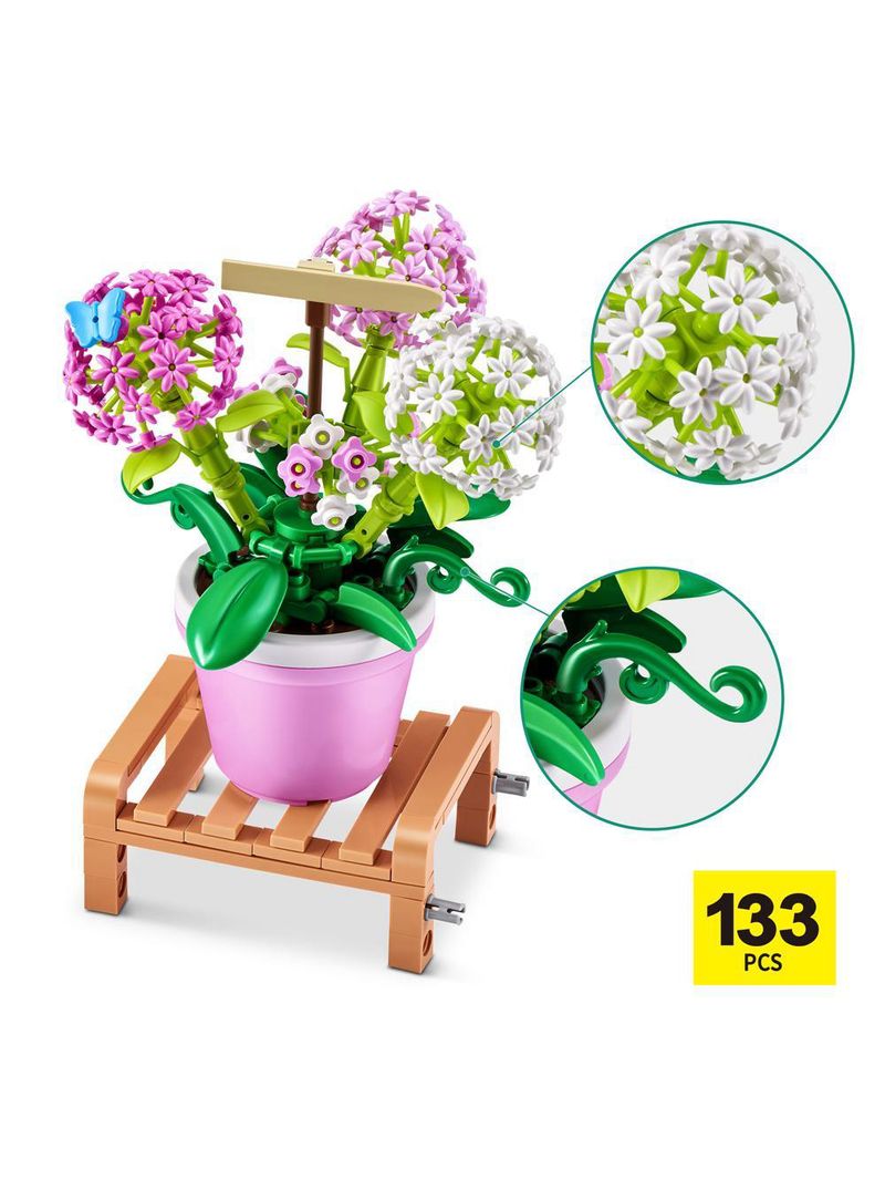 Blocos de montar max premium garden - gipsófila 133 pçs