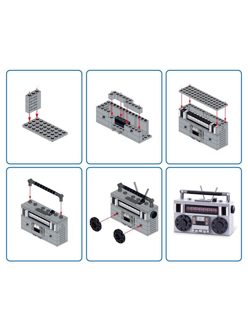 Blocos de montar max premium retrô - rádio 157 pçs