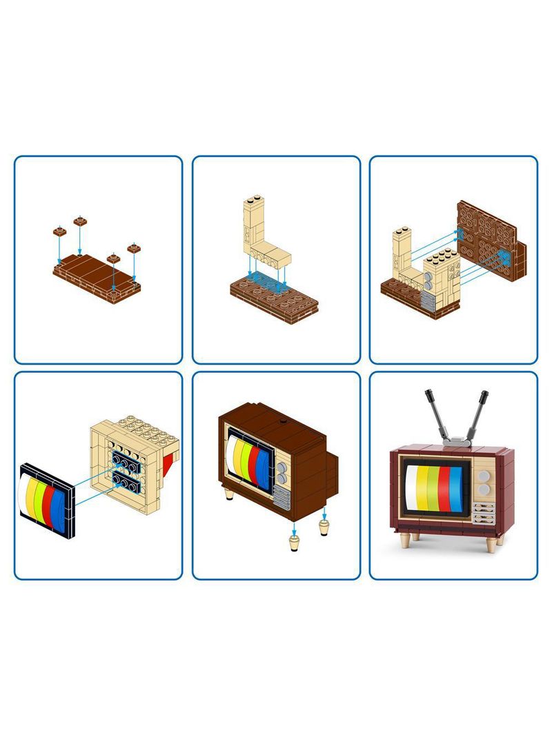Blocos de montar max premium retrô - televisão 168 pçs