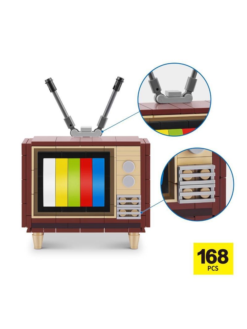 Blocos de montar max premium retrô - televisão 168 pçs