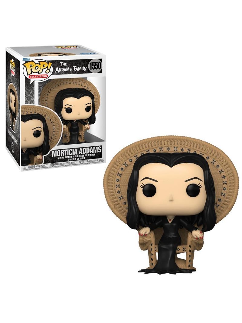 Boneco funko pop! premium família addams morticia na cadeira