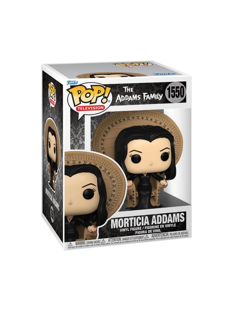 Boneco funko pop! premium família addams morticia na cadeira