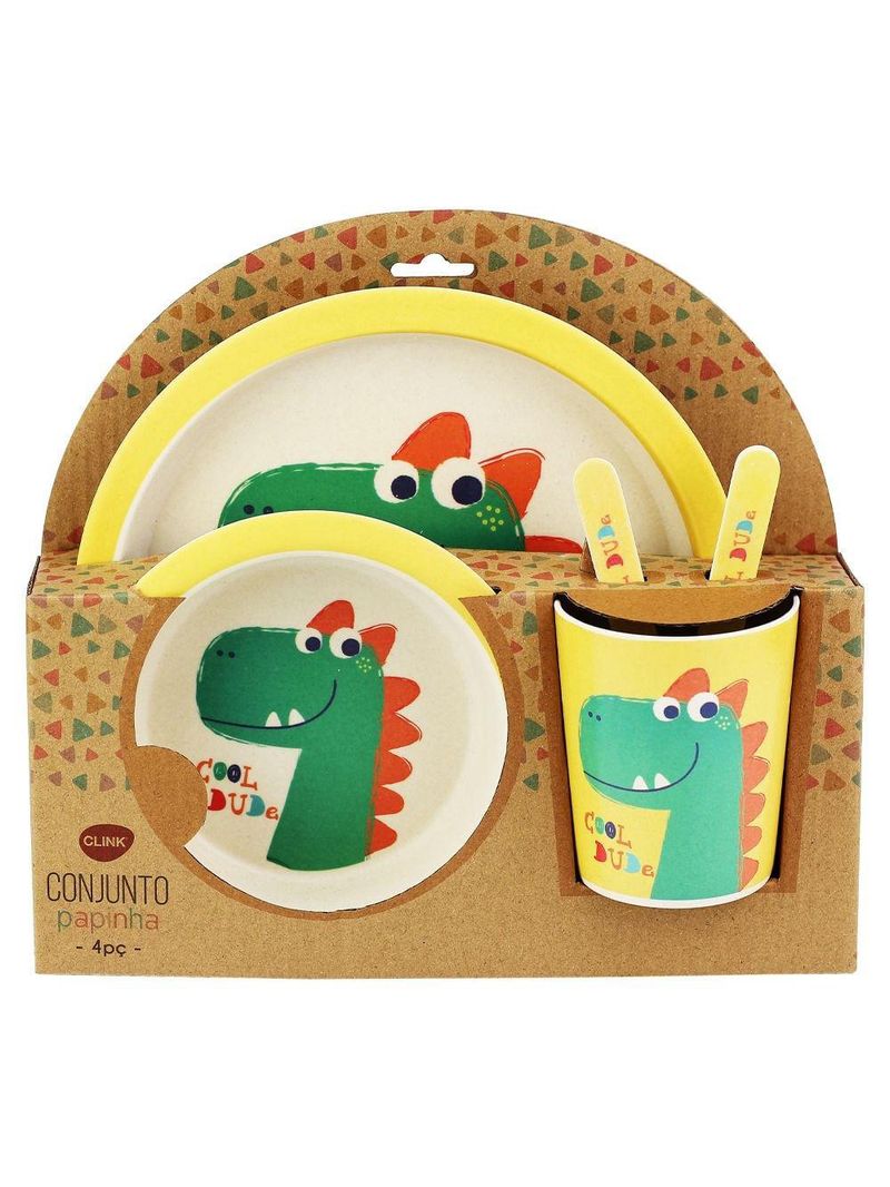 Conjunto infantil refeição dino - 6 itens