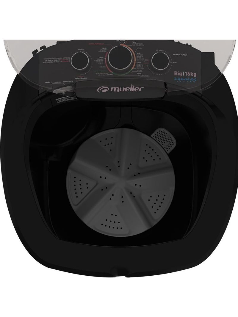 Máquina de Lavar Semiautomática 16kg Mueller Big Preta 220V