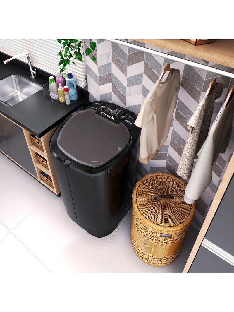 Máquina de Lavar Semiautomática 16kg Mueller Big Preta 220V