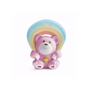 Luminária e projetor rainbow bear rosa - chicco