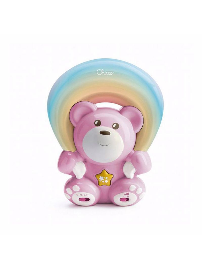 Luminária e projetor rainbow bear rosa - chicco