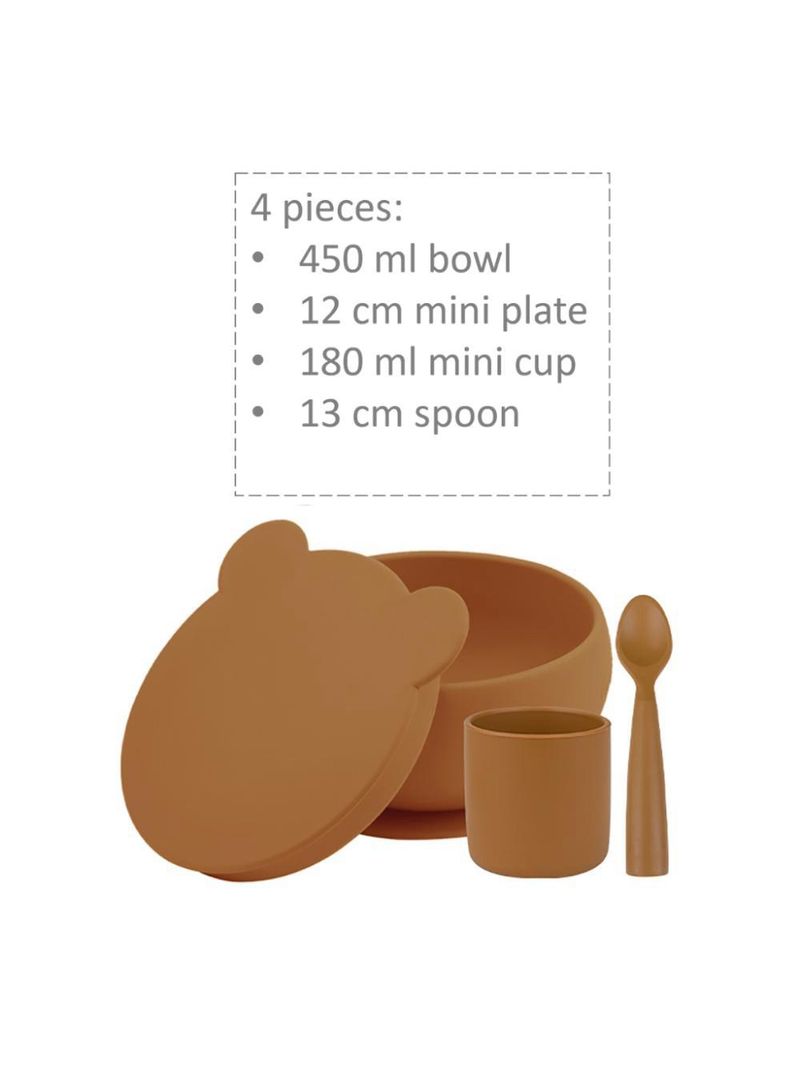 Kit de alimentação silicone blw set1 woody brown - minikoioi