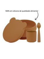 Kit de alimentação silicone blw set1 woody brown - minikoioi