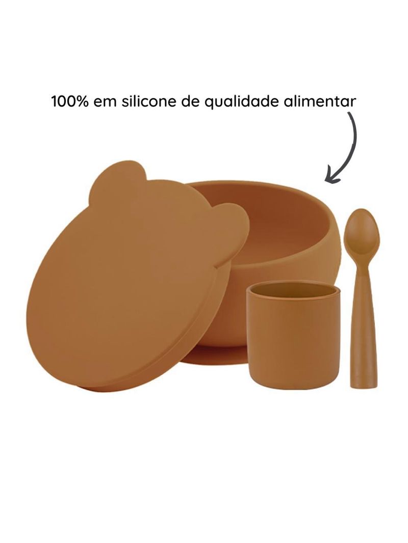 Kit de alimentação silicone blw set1 woody brown - minikoioi