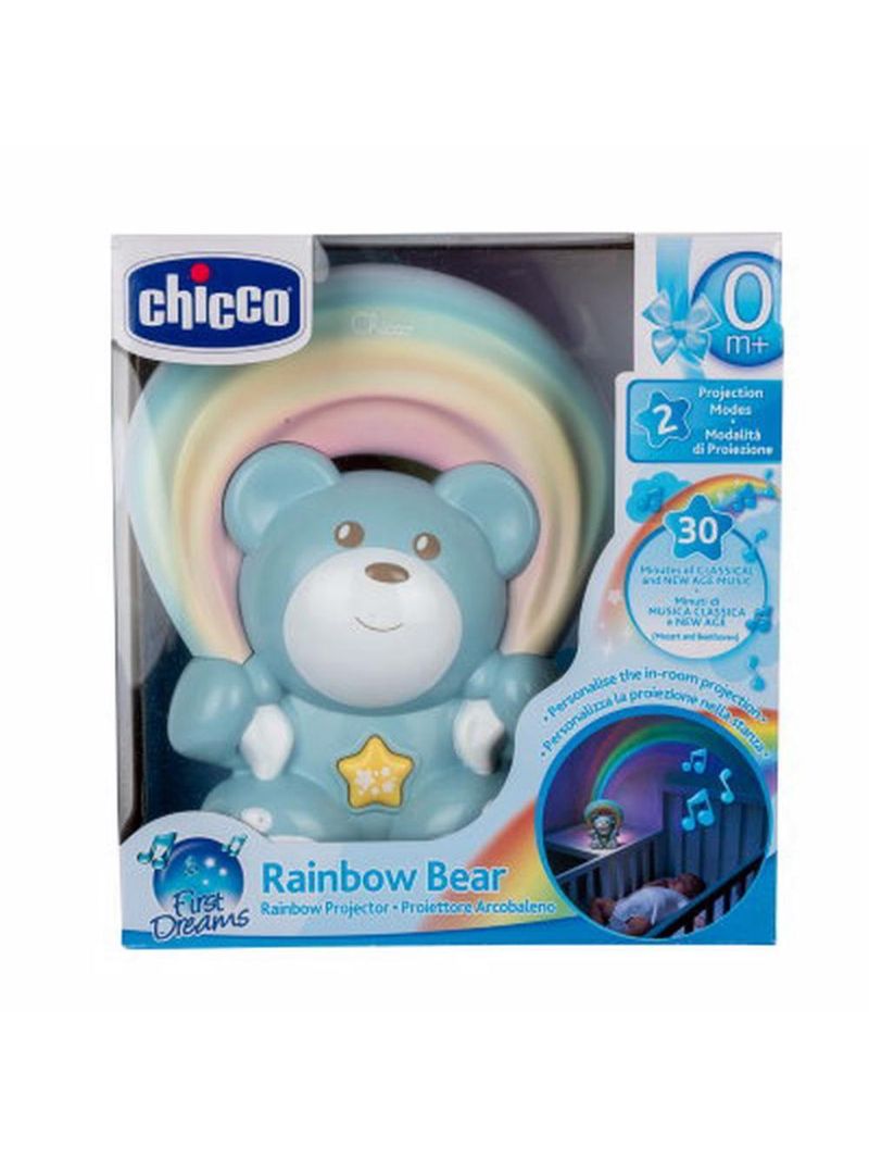 Luminária e projetor rainbow bear azul - chicco