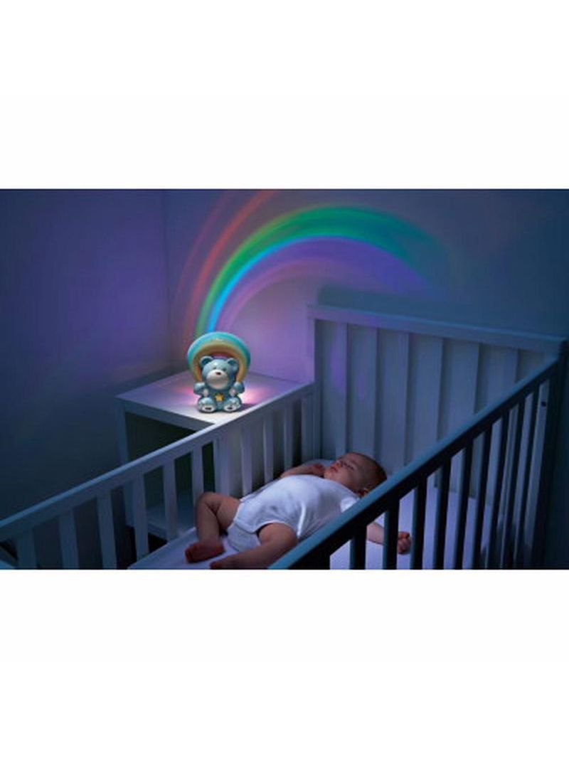 Luminária e projetor rainbow bear azul - chicco