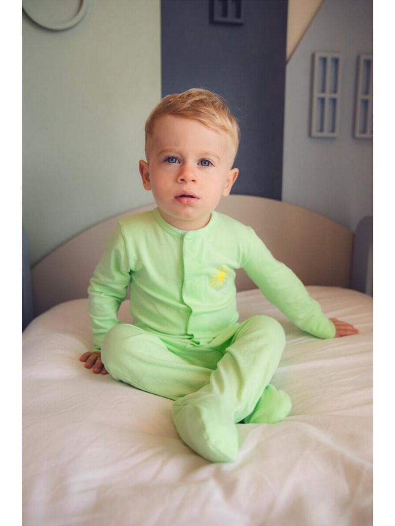 Macacão magnético gravidicas - menta com estampa sunshine - 24 meses (2 a 3 anos)