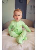 Macacão magnético gravidicas - menta com estampa sunshine - 6 meses