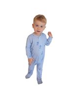 Macacão magnético listra azul com girafinhas - 9 meses