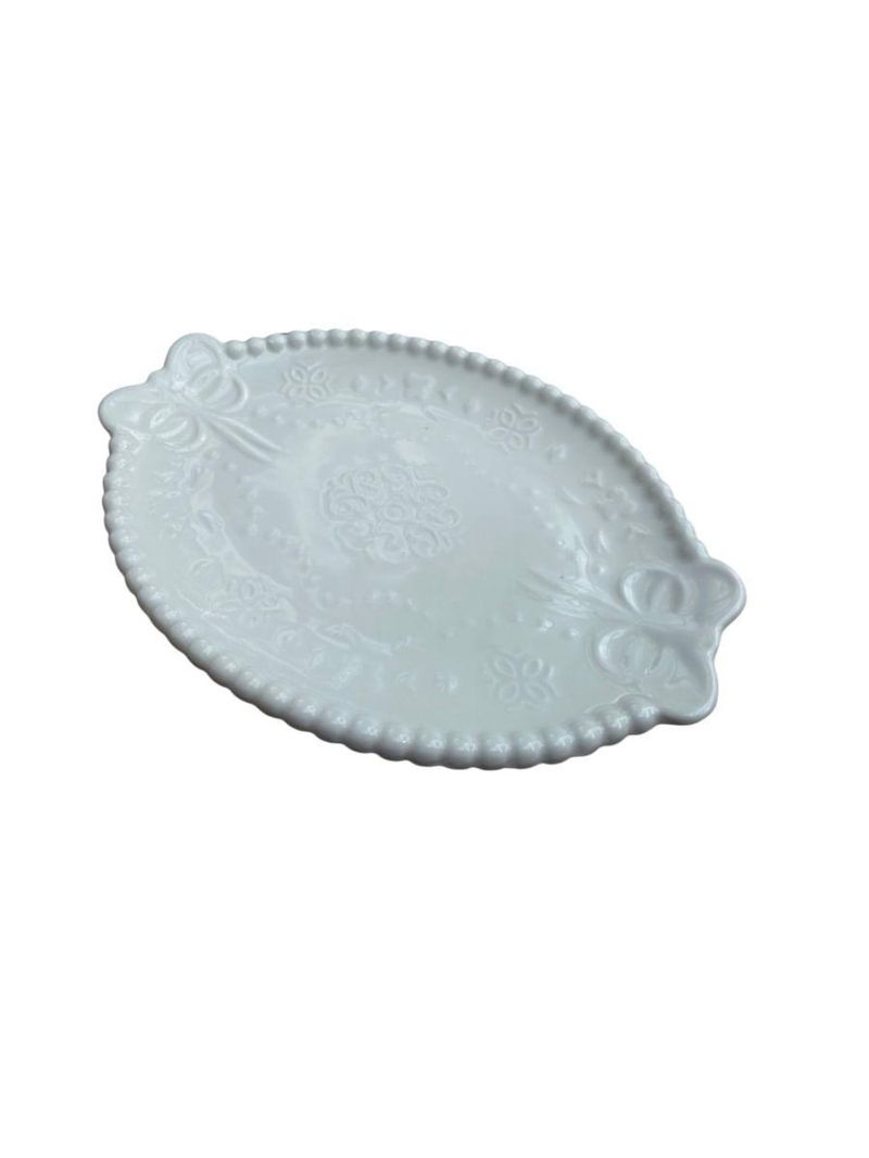 Molheira lacinho ceramica com colher bambu