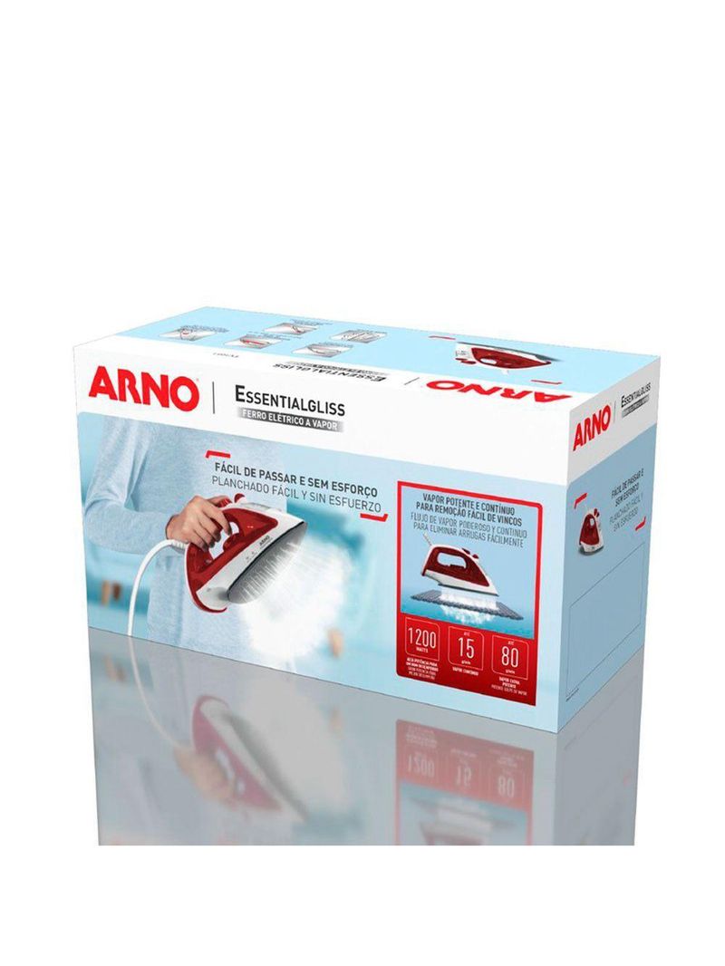 Ferro A Vapor Antiaderente Essentialgliss Rosa/Branco 127V