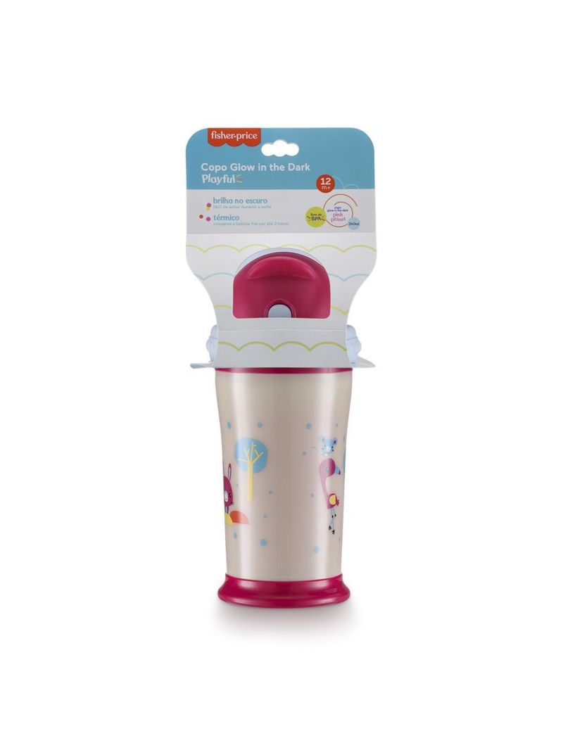 Copo playful glow in the dark planet rosa pink fisher price - bb1129
