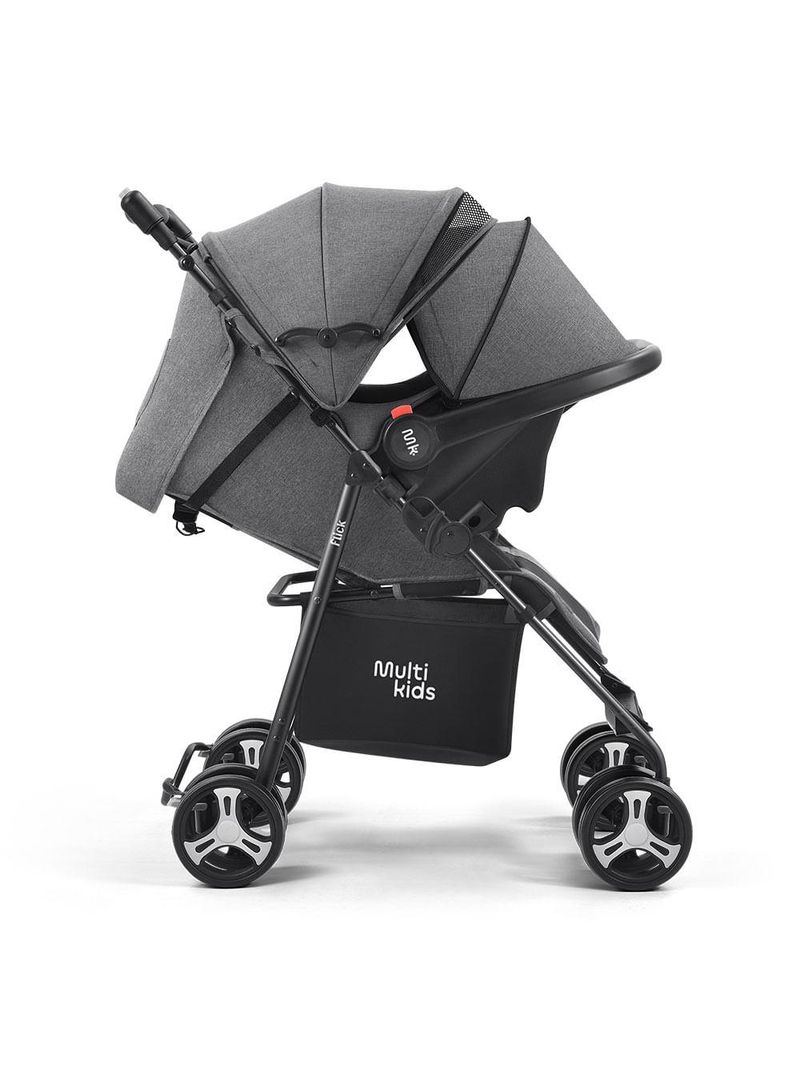 Carrinho passeio flick 0-15kgs preto com cinza multikids baby - bb445