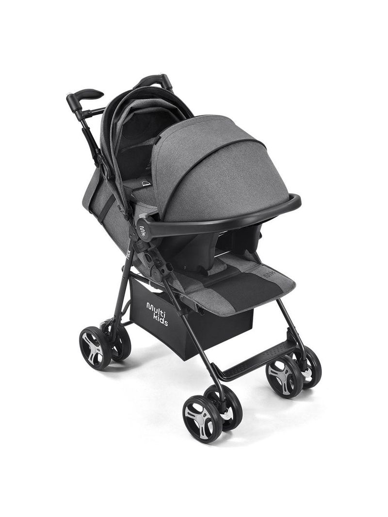Carrinho passeio flick 0-15kgs preto com cinza multikids baby - bb445