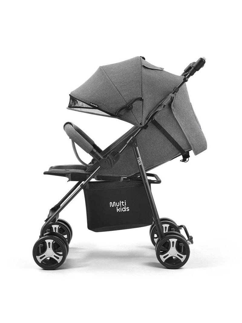 Carrinho passeio flick 0-15kgs preto com cinza multikids baby - bb445