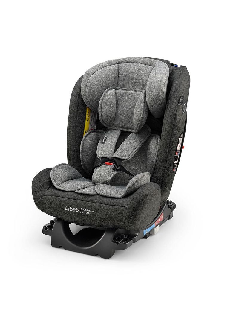 Cadeira para auto 0-36kg isofix all stages fix 20 preto e cinza litet - bb452
