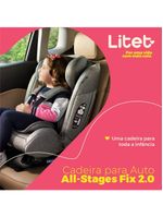 Cadeira para auto 0-36kg isofix all stages fix 20 preto e cinza litet - bb452