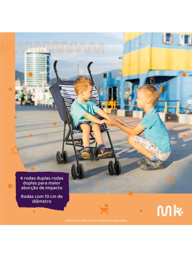 Carrinho guarda-chuva 6m-15 kgs multikids navy rosa - bb493