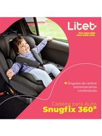 Cadeira para auto 0-36 kgs isofix com rotação snugfix cinza litet - bb454