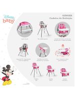 Cadeira de alimentação minnie ginger 6m-25kg multikids baby - bb447