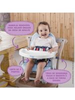 Cadeira de alimentação para bebê multikids 6m-15kg portátil rosa - bb108