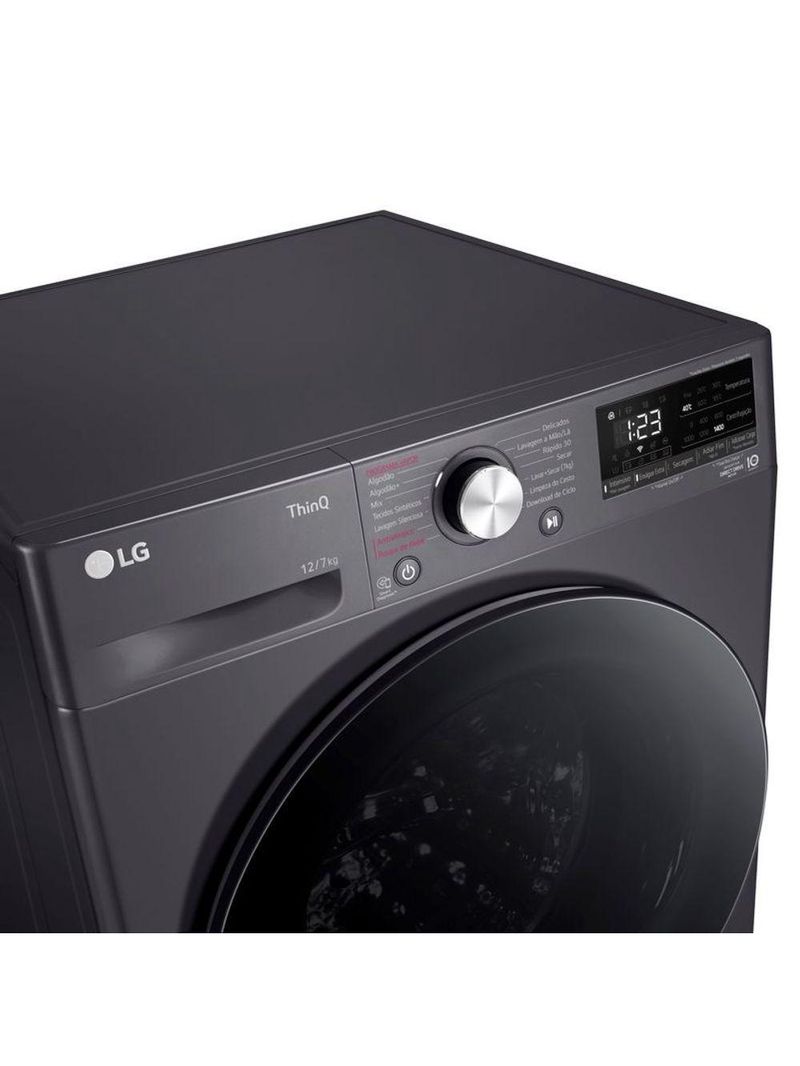 Lava e Seca Smart LG VC4 12kg Titanium Com Inteligência Artificial AIDD CV5012MC4A 220V