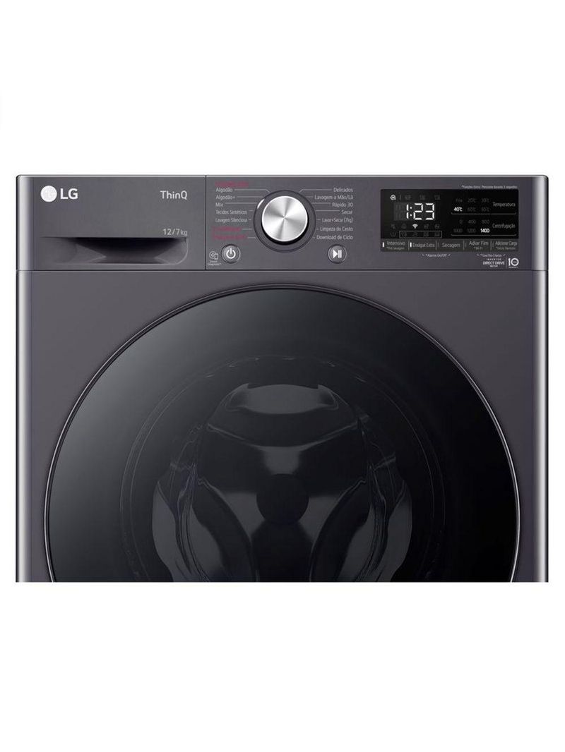 Lava e Seca Smart LG VC4 12kg Titanium Com Inteligência Artificial AIDD CV5012MC4A 220V