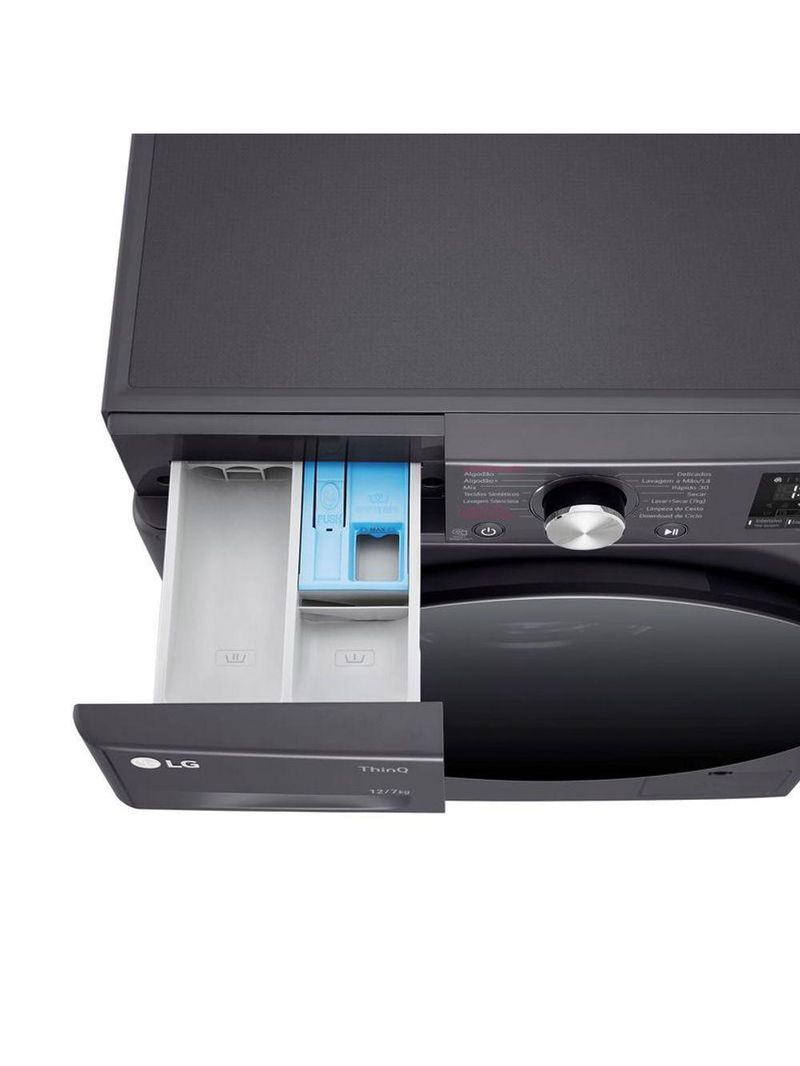 Lava e Seca Smart LG VC4 12kg Titanium Com Inteligência Artificial AIDD CV5012MC4A 220V