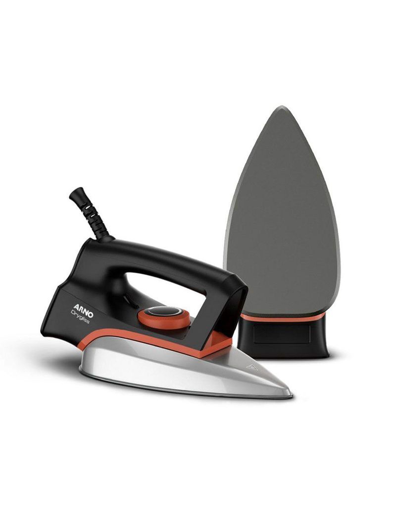 Ferro A Seco Arno Antiaderente 1200W FS31 Preto Com Terracota 220V