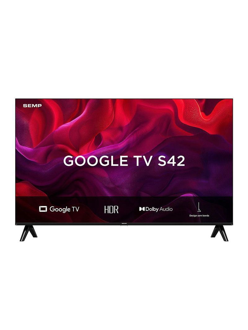 TV Semp 43 Polegadas 43S42 Smart HD Google TV Preto Bivolt